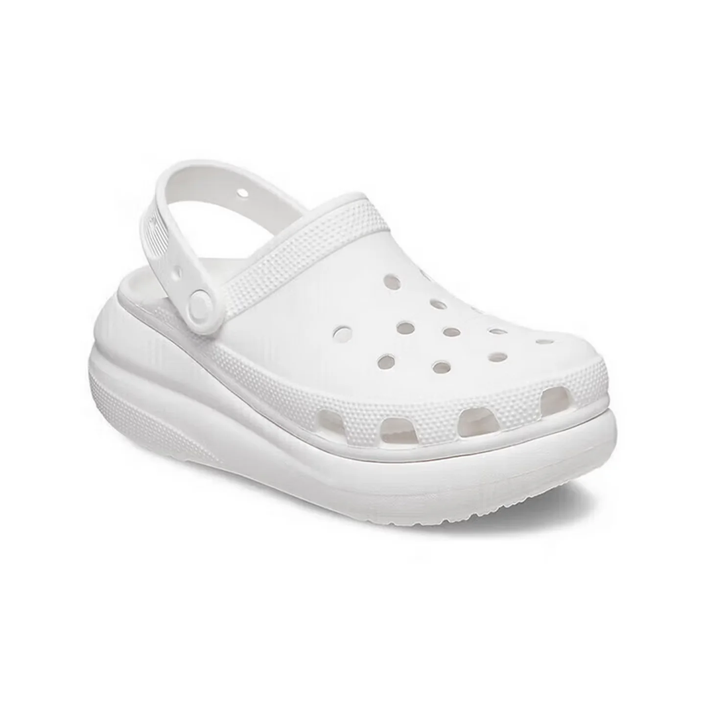 Фото Сабо Crocs Classic Crush, белый цвет, модель Versa, прочные, мягкие, комфортные, с амортизацией, стильный дизайн, для мужчин и женщин, артикул 207521-100. №4