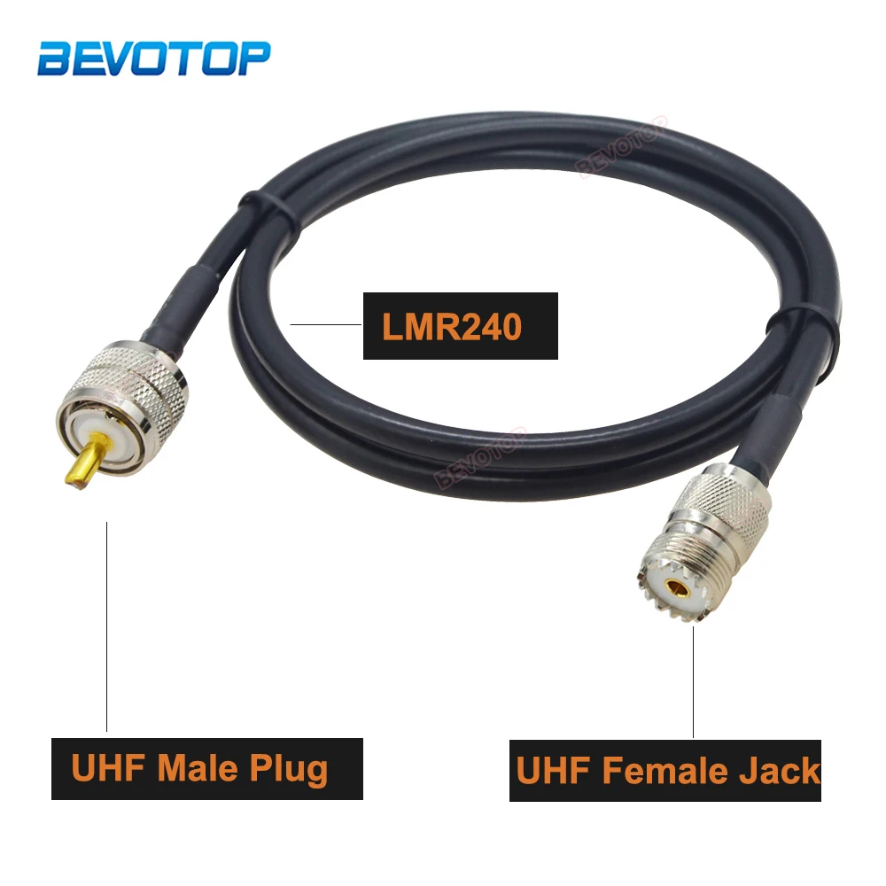 

1Pcs PL259 UHF Male Plug to SO239 UHF Female Jack LMR240 Cable 50-4 Low Loss 50 Ohm RF Coaxial Pigtail Jumper Extension Cord