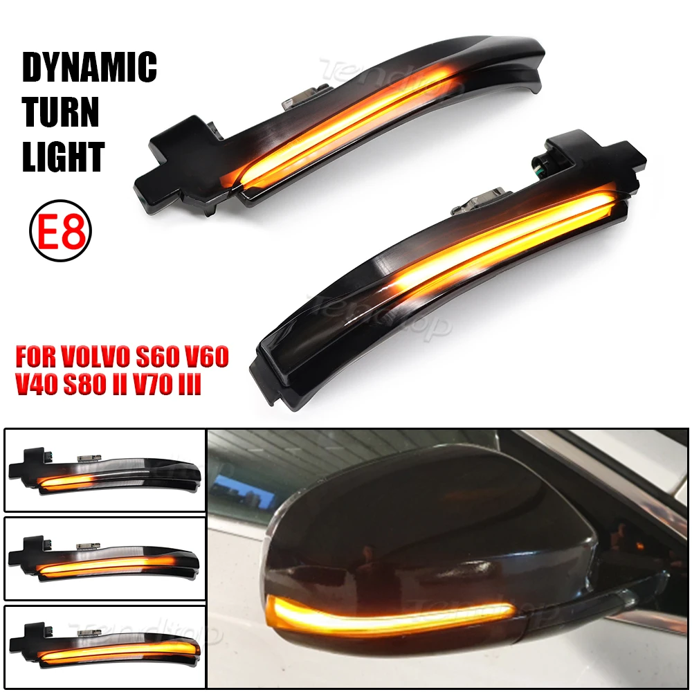 

Светодиодный Динамический указатель поворота для Volvo V40 CC II V60 S60 2011-2018 S80 V70 III, боковые зеркальные последовательные световые индикаторы