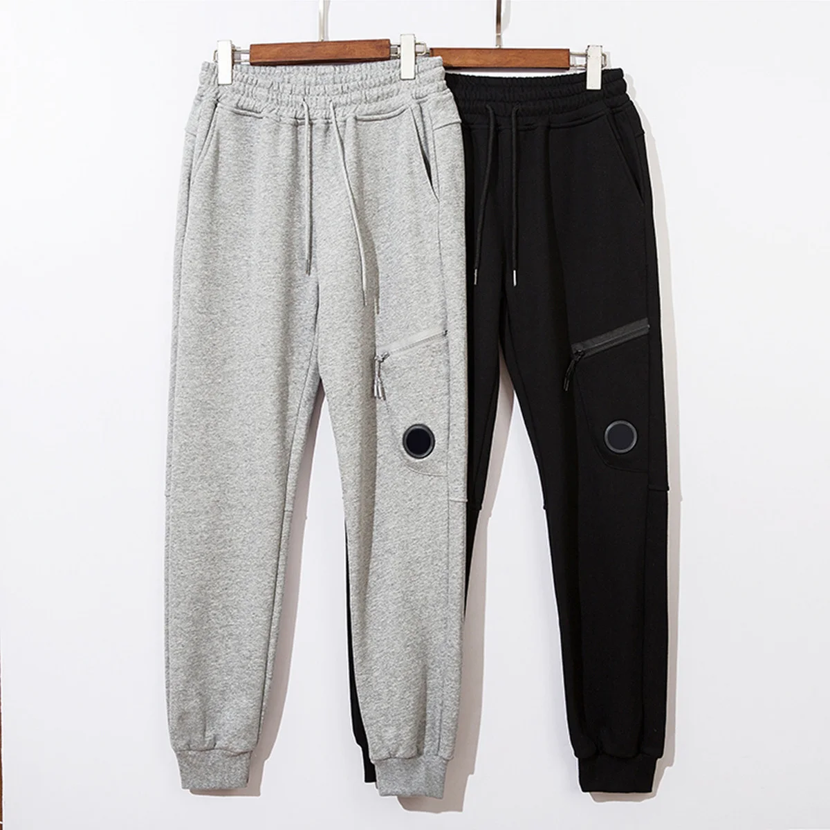 

Men's Pocket 2023 Zipper Lens Decorative Wool Fabric Sweatpants