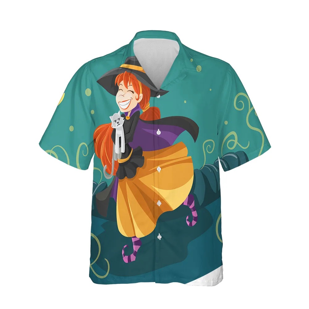 Jumeast 3D Halloween Festival Clothing Blouses Fashion Streetwear Mens Hawaiian Shirt Short Sleeve Breathable Casual Men Shirt