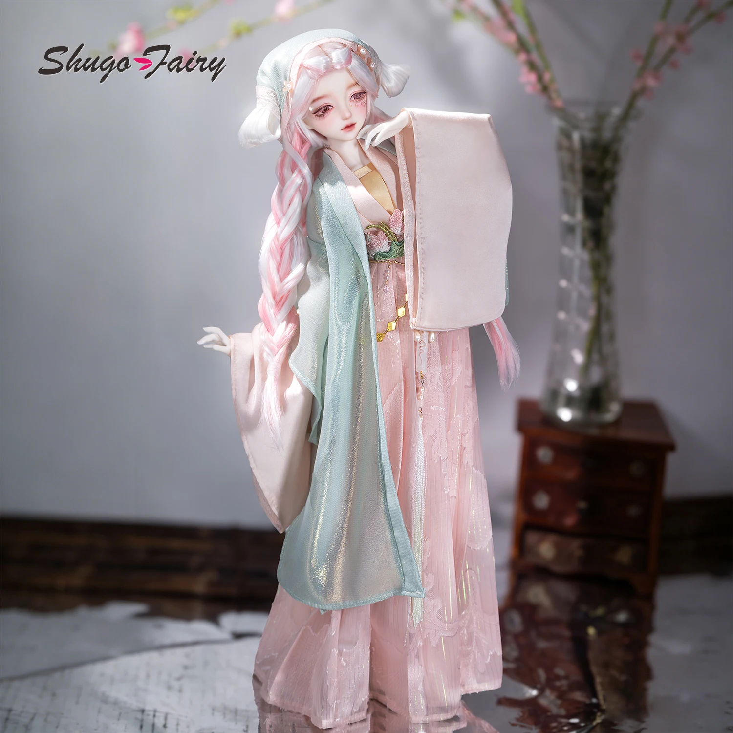 Фото Кукла BJD ShugaFairy 1/4 Elaina C Fullset Eastern Song Beizi Summer Fairy с изогнутыми улыбающимися глазами, голова из смолы, шарнирная, на заказ №5