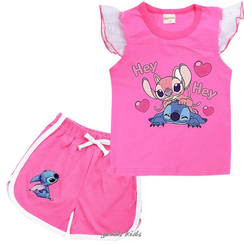 Летняя Детская футболка с коротким рукавом и шорты со шнурком | Детские комплекты