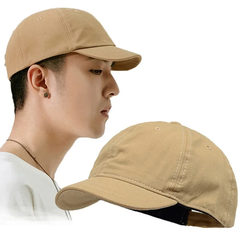 

Hot Sale Fashion Short Brim Adjustable Solid Color Baseball Cap Unisex Shading Spring Summer Men Dad Hat Women Solid Unisex