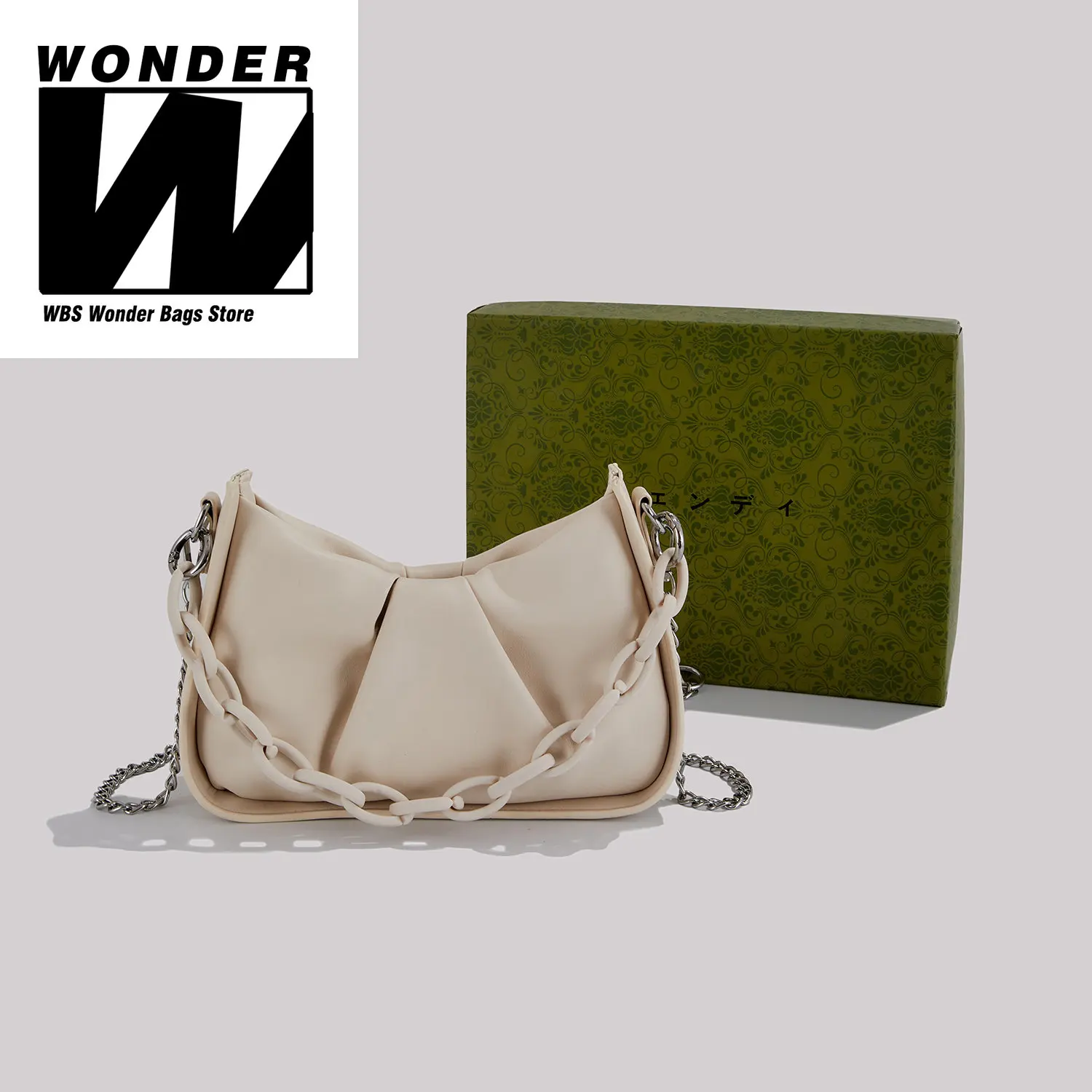 2023 Trendy Solid Color Chain Bag for Women Original Design Crossbody Hobo Bag Portable Texture Handbags PU Leather Light Weight