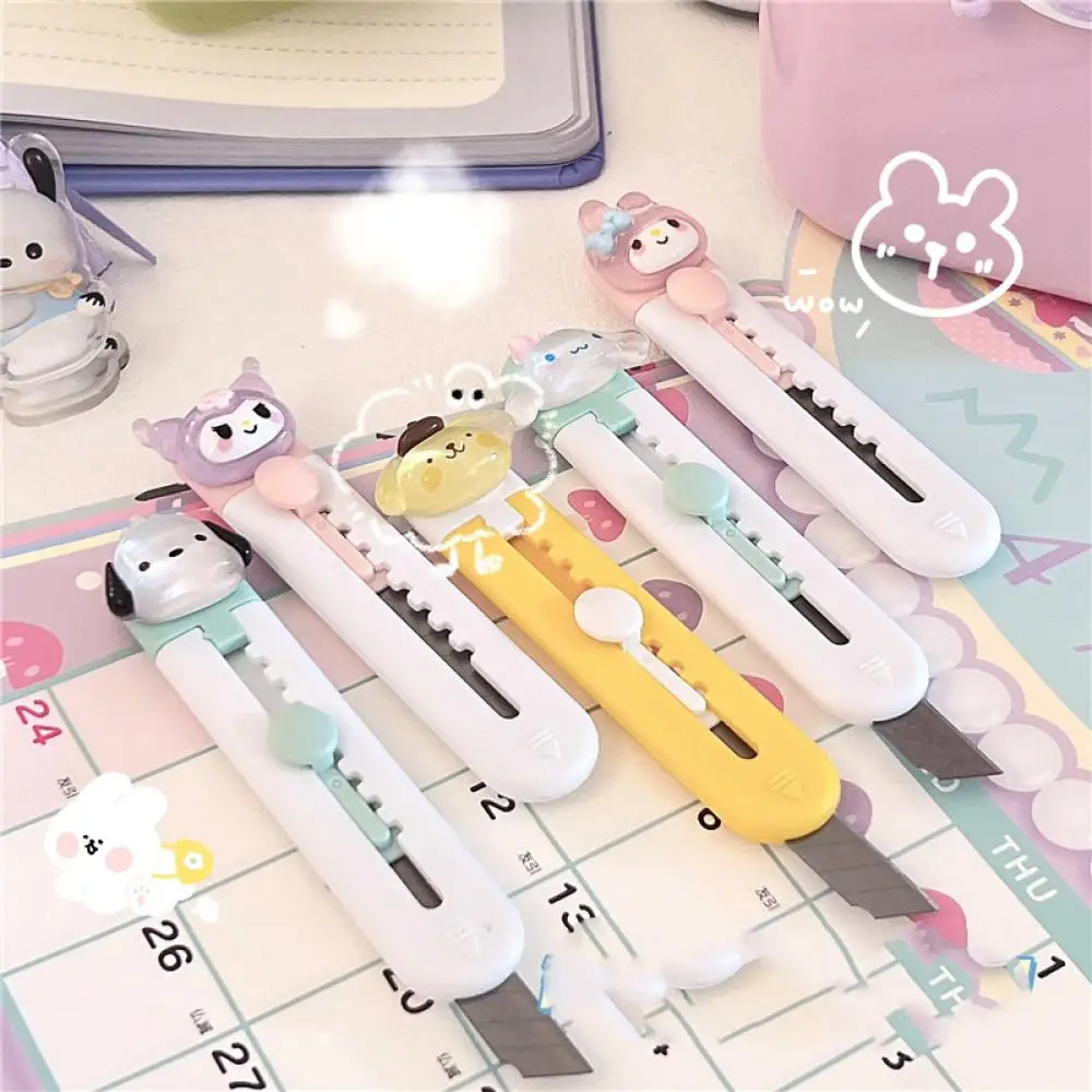 

Kawaii аниме Sanrioed Kuromi My Melody Cinnamoroll портативный, цвета леденцов универсальный нож My Melody Girl Heart ручной работы нож подарок