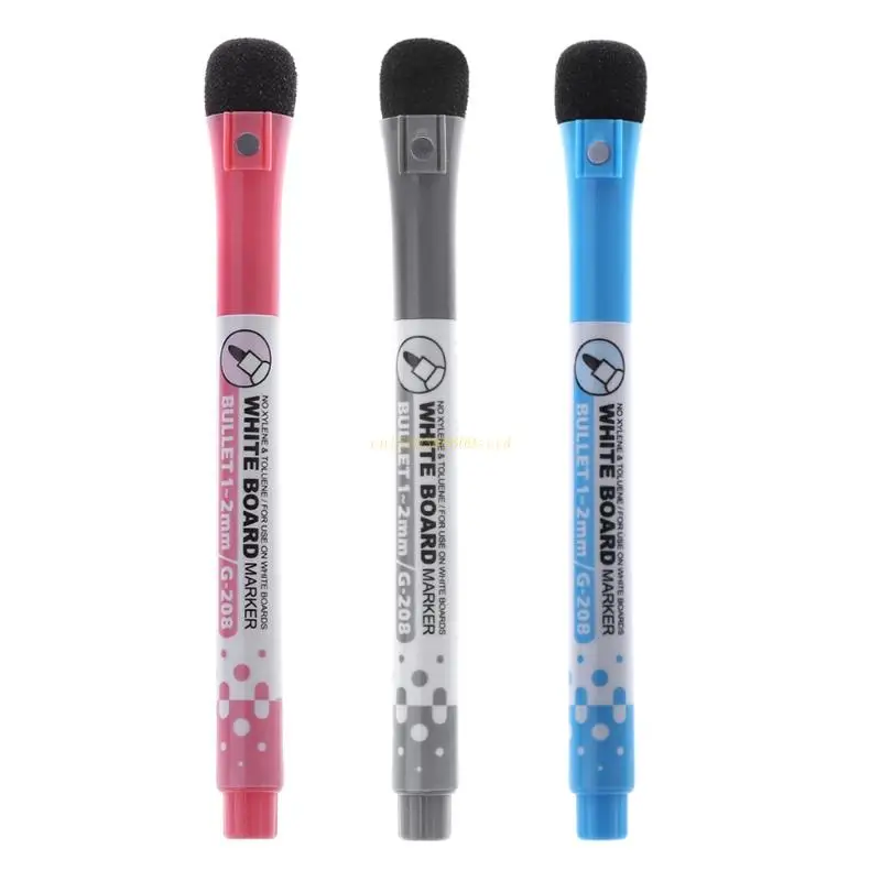 

Whiteboard Marker Pen Erasable Dry-Erase Ink Mark Sign With Eraser Hot