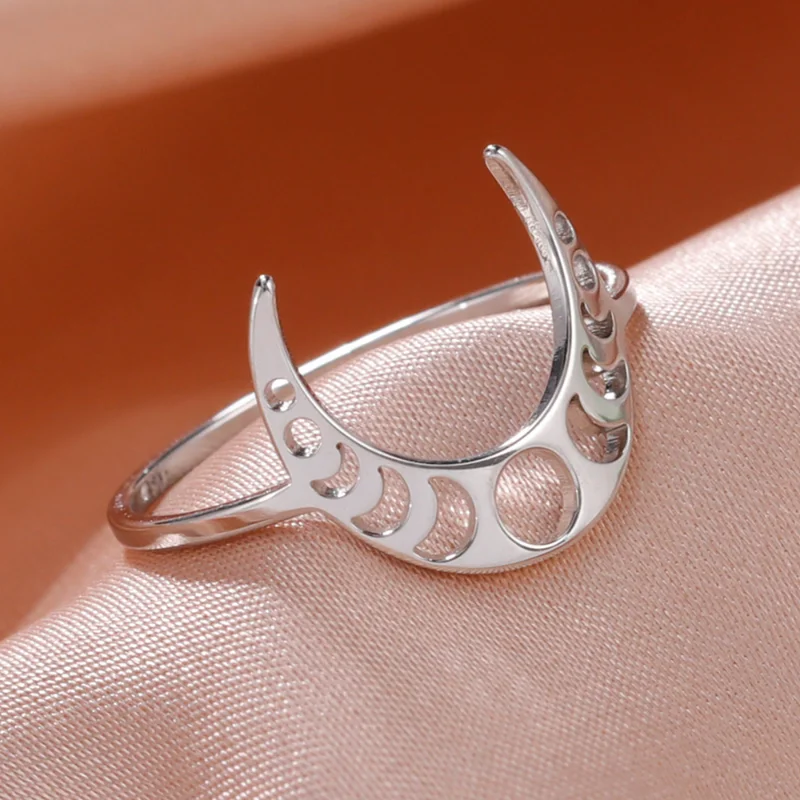 

Fashion Women's Ring Moon Phase Witch Lucky Amulet Minimalist Jewelry