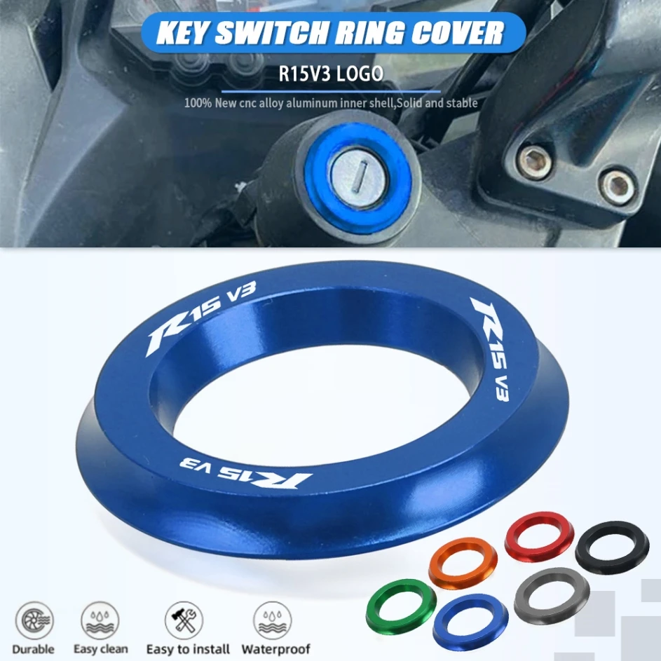 

Motorcycle Keyhole Ignition Cover Key Switch Ring Decorative Ring For Yamaha YZFR15 YZF-R15 V3.0 YZF R15 V3 R15V3 2017 2018 2019
