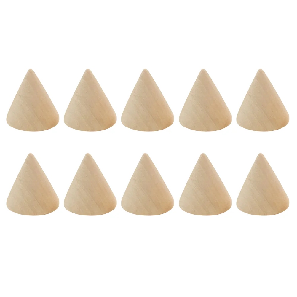 

Cone Ring Wood Wooden Display Holder Jewelry Cones Stand Craft Diy Organizer Unpainted Finger Towerunfinished Crafts Natural