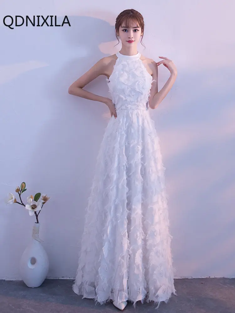 

Dresses for Women 2023 Evening Dress New In Lace Stitching White Dress Birthday Party Dress Chic and Elegant Woman Dress