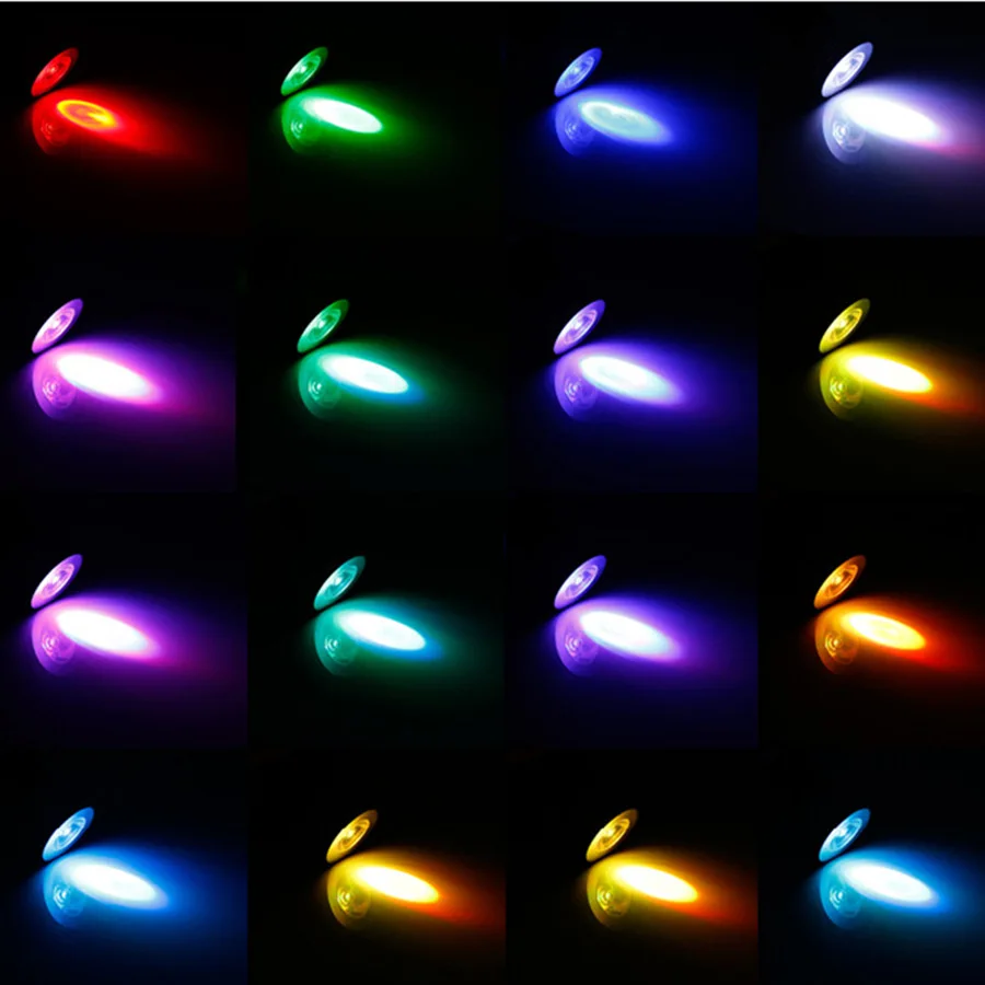 1 шт. 3 Вт E27 GU10 GU5.3 MR16 Светодиодная лампа RGB Цветной прожектор Пульт дистанционного