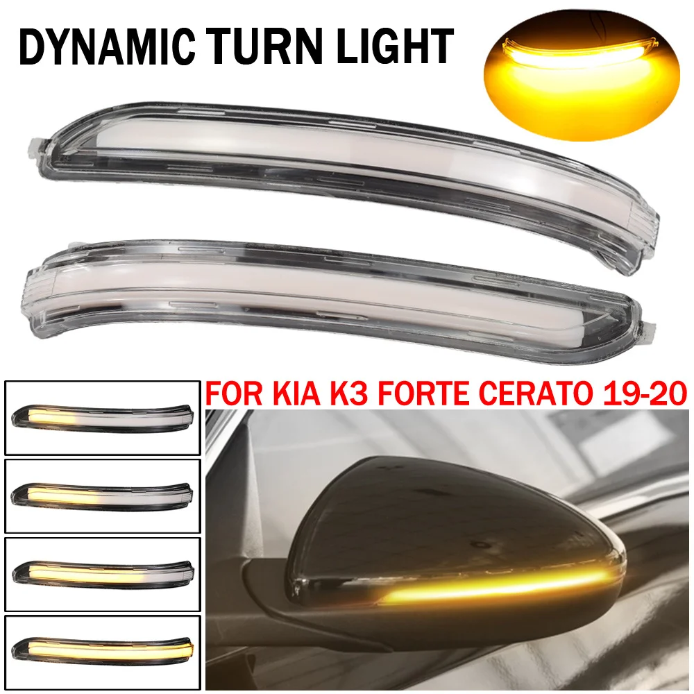 

Side Rearview Mirror Repeater Light For Kia K3 Forte Cerato 2019 2020 Blinker LED Dynamic Turn Signal Yellow