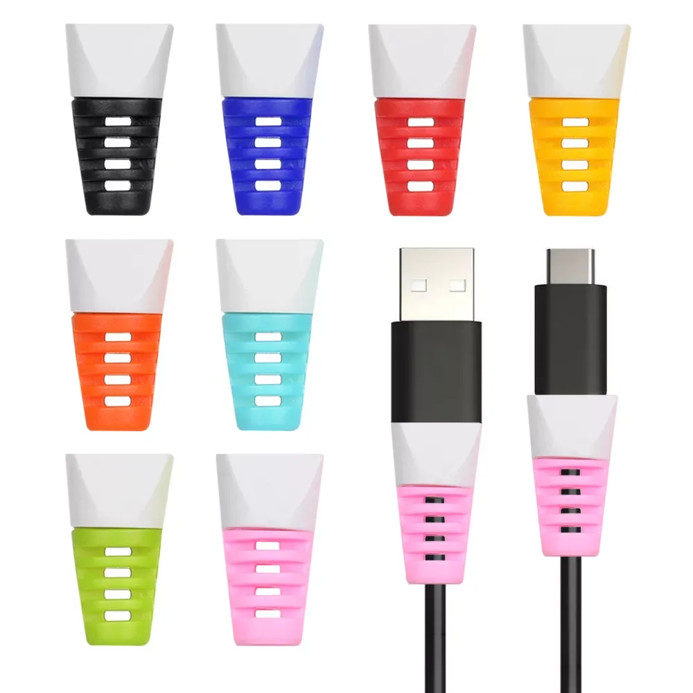 

10pc Soft Cable Protector clip For iPhone Android USB Charging Cable Cover Bobbin Winder Data Line Case Protection Spring Twine