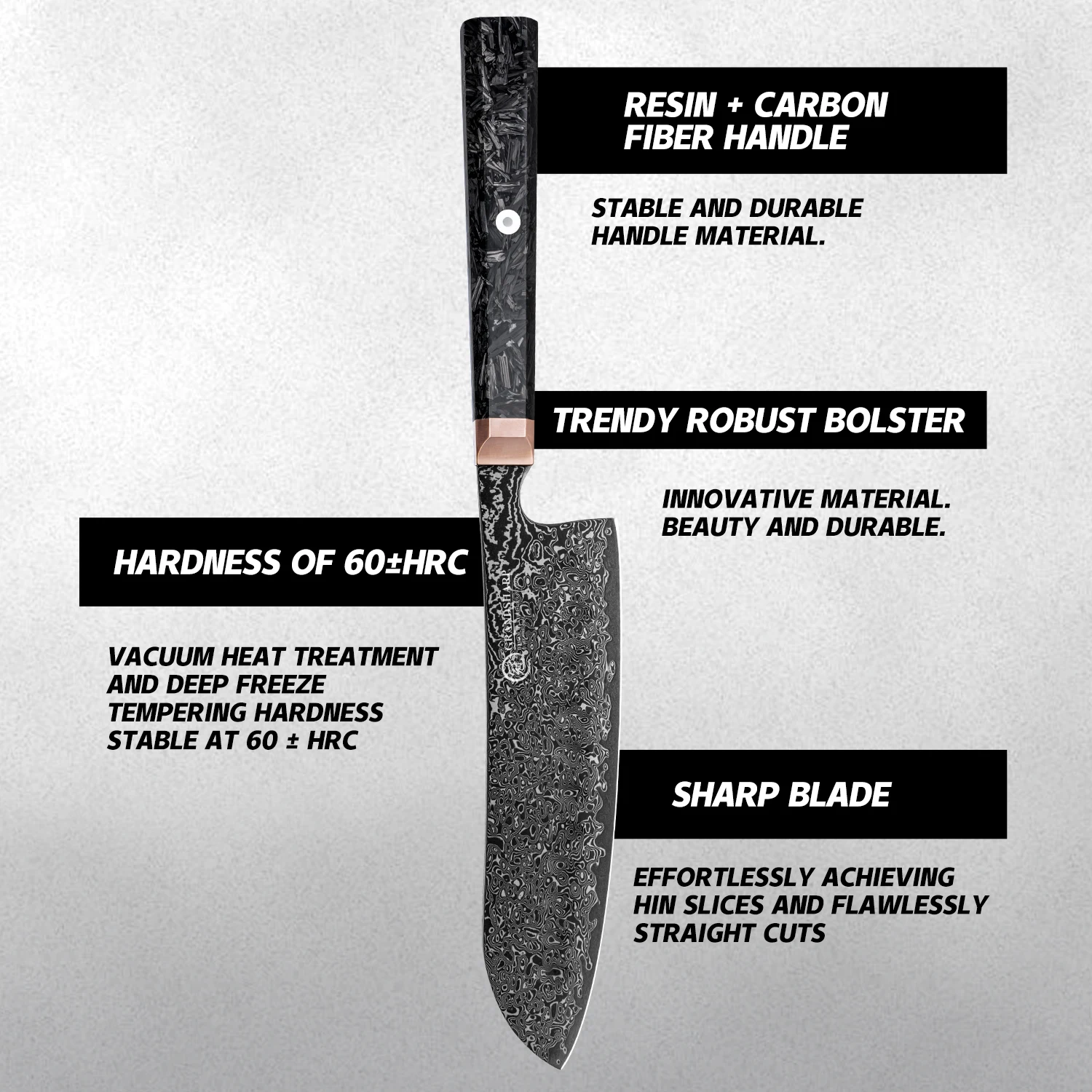 Нож Grandsharp 6 8 дюйма Santoku 67 слоев дамасской стали стальной кухонный нож 10Cr15CoMoV с