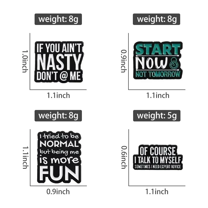 Эмалированные булавки Название сейчас не завтрашнее вдохновляющие фразы если вы