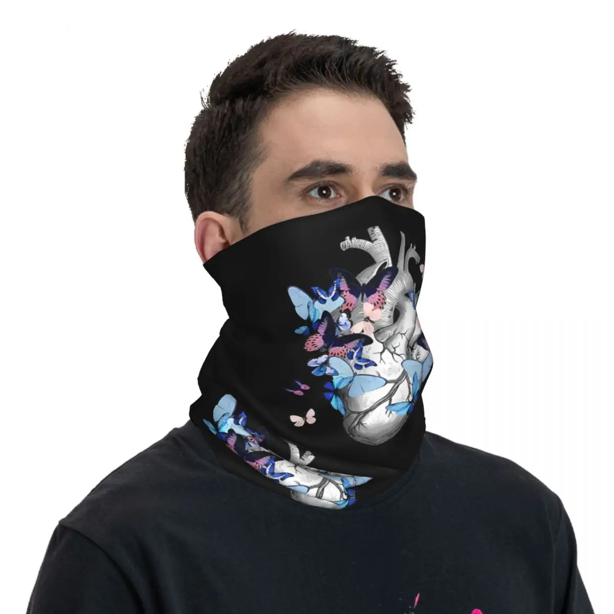 Шейный платок из полиэстера с изображением сердца