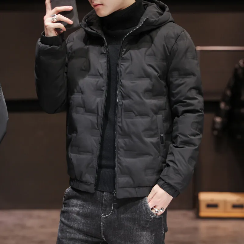 Winter jacket men's Korean version of the trend of men's 2021 new thick warm cotton jacket hooded cotton jacket for young men