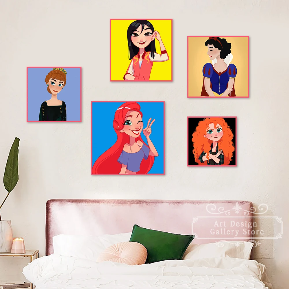 

Disney Canvas Painting Modern Cartoon Character Posters and Prints Wall Art Pictures For Kids Room Home Decoration