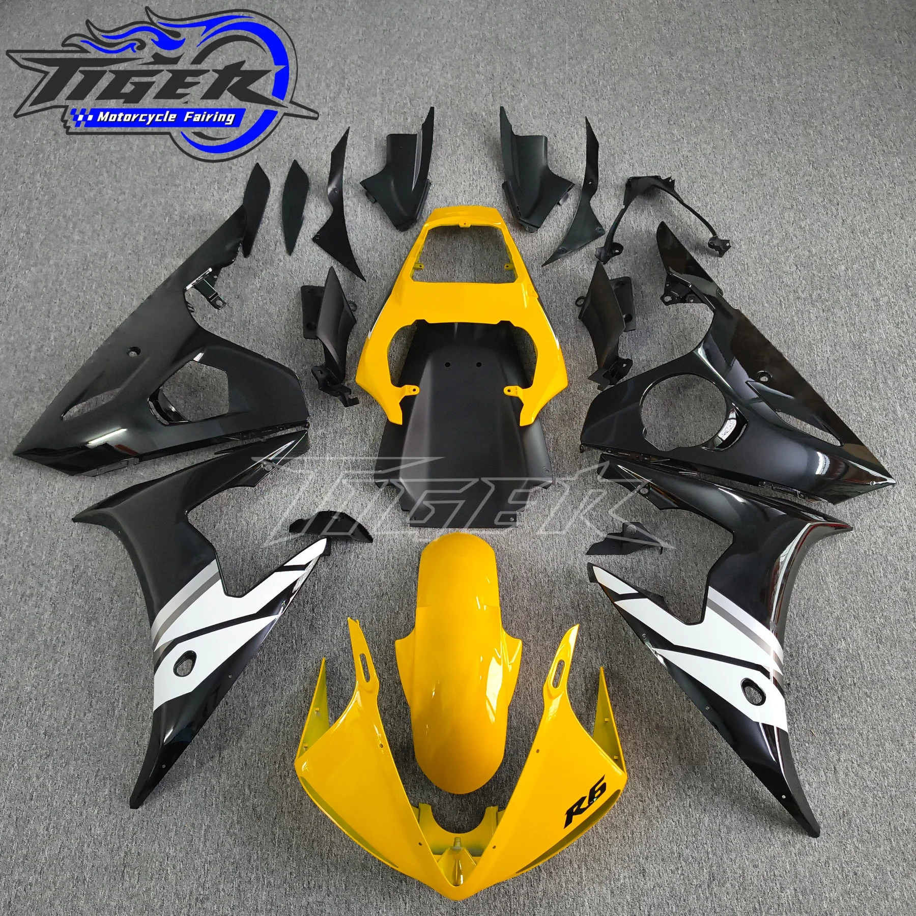 Фото Высококачественный кузов для комплекта обтекателей YAMAHA R6 2003 2004 2005, матовый черный, обтекатели R6 03 04 05 №2