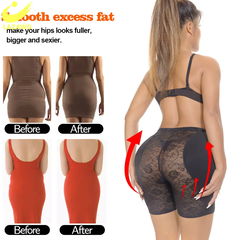 LAZAWG Women Butt Lifter Hip Pads Booty Enhancer Thigh Slim Trimmer Underwear High Waist Trainer Body Shaper Tummy Shapewear