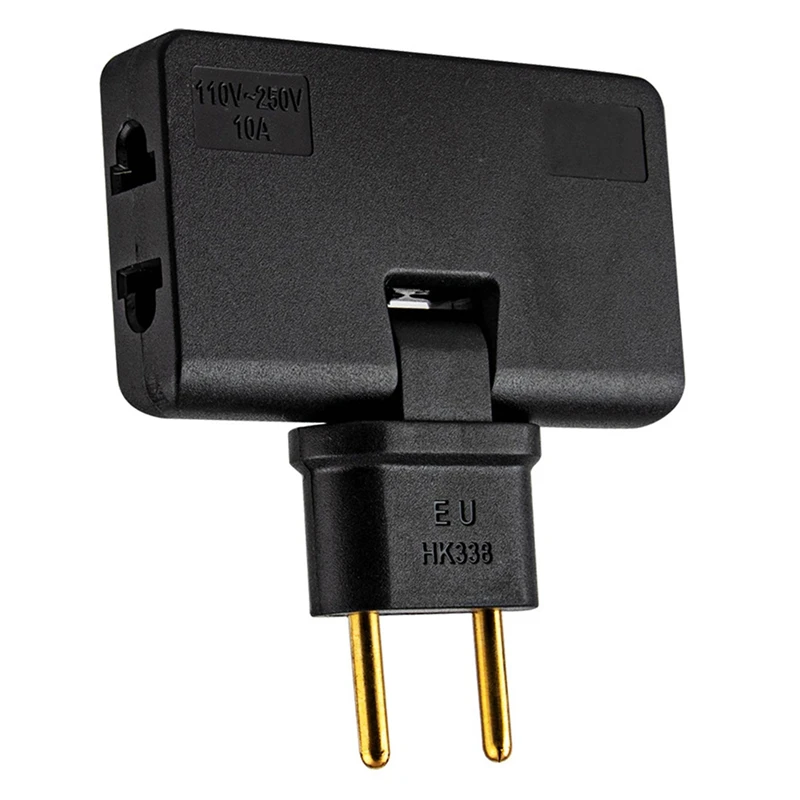 

3X EU Plug Converter 3 In 1 Rotatable Outlet Extender 180 Degree Extension Plug Multi Plug Mini Outlet Adapter,Black