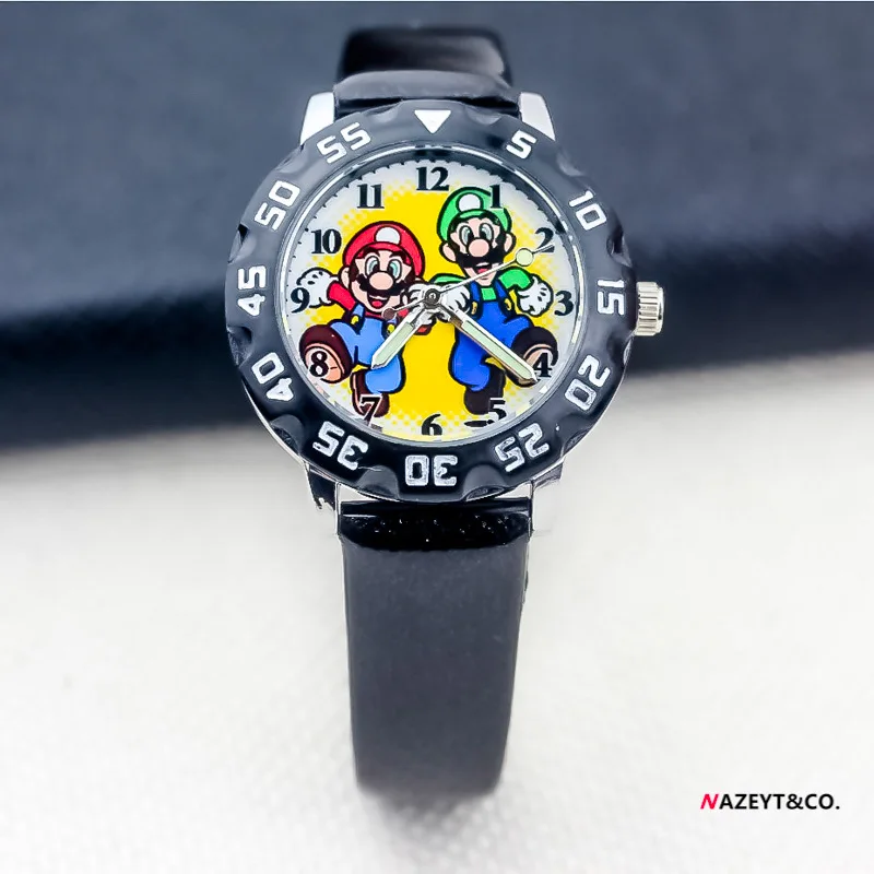 

Super Mario Children's Watch Anime Action Figure Mario 3D Digital Quartz Electronic Watch kids belt wrist watch birthday gifts