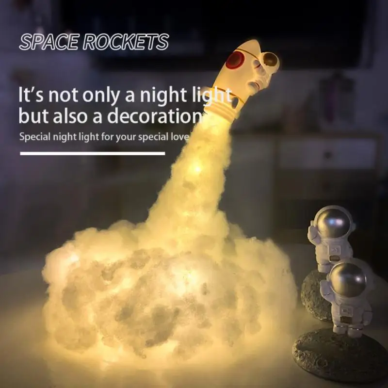

3D Print Rocket Lamp Space Shuttle Lamp Night Light Moon Lamp Materials With USB Rechargeable For Rocket Lovers Figurines Craft