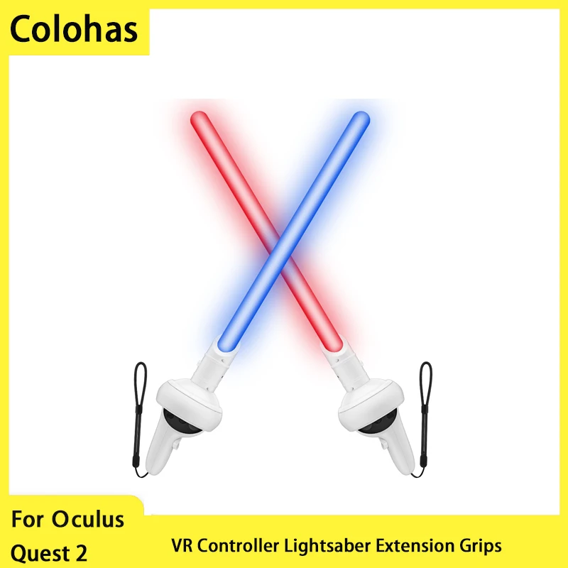 Buy Beat sabre lida com controlador para oculus quest 2 dupla lightsaber extensão apertos vr workout jogos para oculus quest 2 acessórios