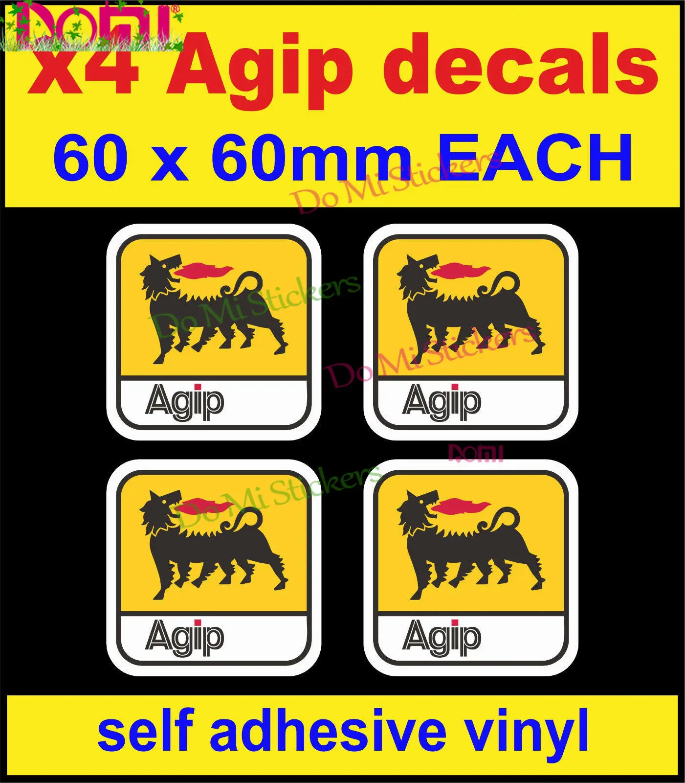 

4X 6*6cm Agip Oil Sponsor Stickers Rally Race Bike Motorbike Decal Racing Laptop Helmet Trunk Wall Vinyl Car Stickers JDM