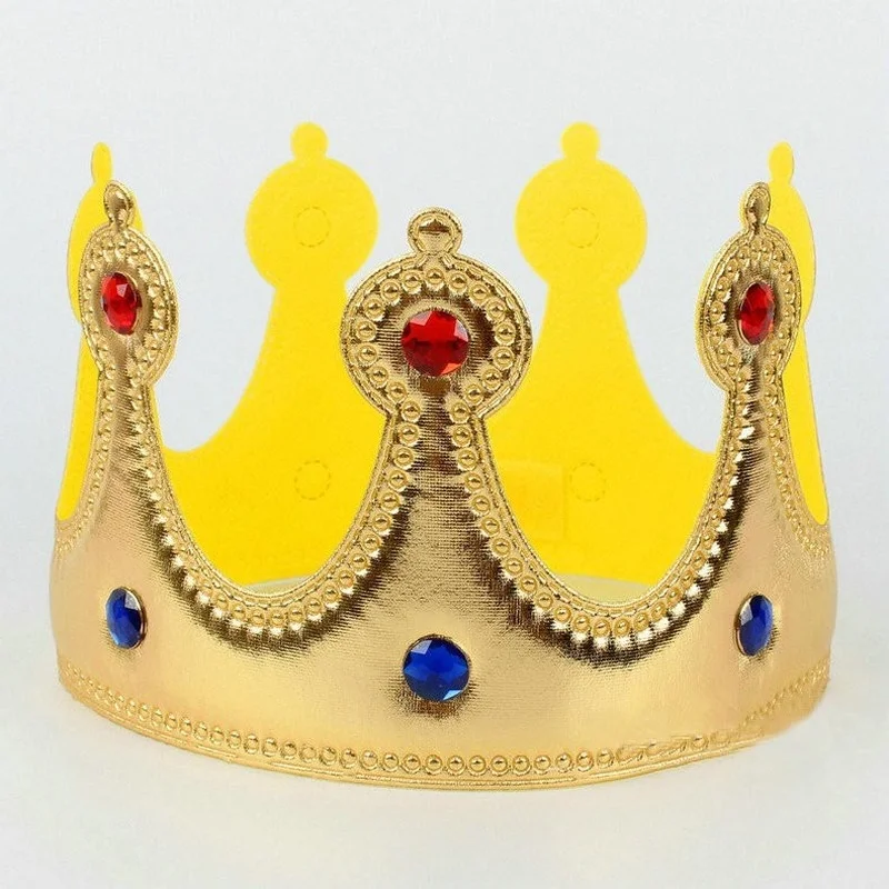 

Halloween Royal King Queen GOLD CROWN Kids Scepter Props Cosplay Fancy Dress Hats Toy Birthday Headwear Party Accessories