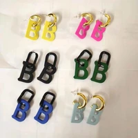japan korean new personality fashion letter b statement earrings for women nightclub jewelry trendy alphabet brincos feminino