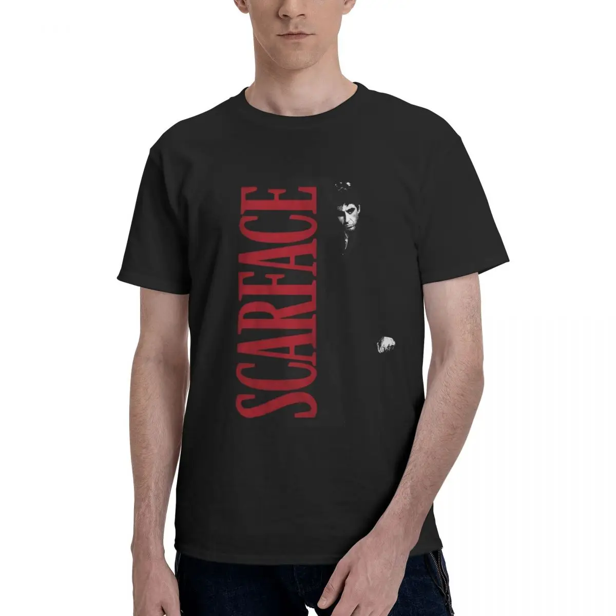 Фото Scarface Split (2) 100% Algodón Casual Transpirable Confortable Lindo Divertido Camiseta para Hombre Camiseta para Hombre №1