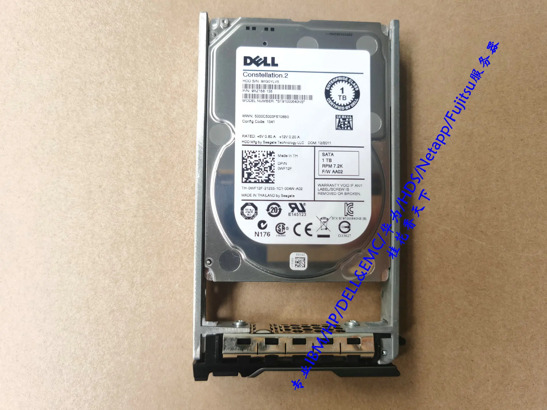

Жесткий диск DELL/Dell 0WF12F 1 ТБ 7,2 K SATA 2,5 дюйма WF12F R620 720 810