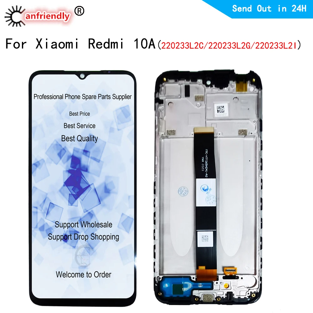 

6.53" IPS LCD For Xiaomi Redmi 10A 220233L2C 220233L2G 220233L2I LCD Display+Touch Panel Screen Digitizer with Frame Assembly