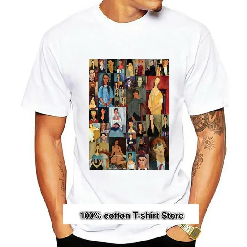 

Camiseta de Modigliani para hombre y mujer, camisa с дизайном коллажа