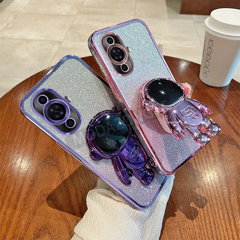 Чехол для Huawei Nova 11 мягкий силиконовый чехол из искусственной кожи с блестками