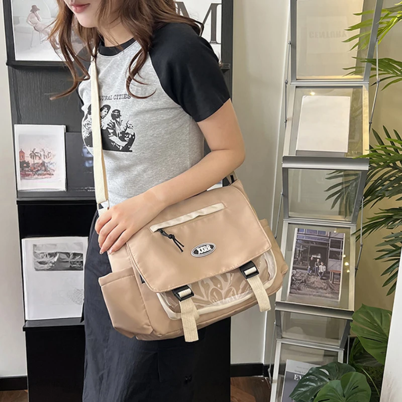 Повседневная универсальная вместительная сумка через плечо в японском стиле для