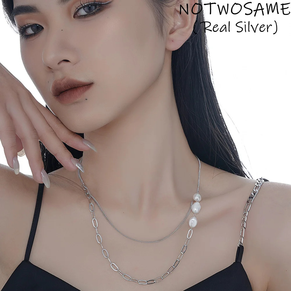 

Ювелирный Комплект из браслета и ожерелья с натуральным жемчугом, в стиле хип-хоп