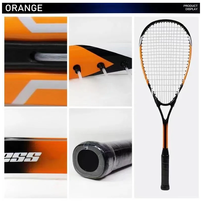 Squash Racket Full Carbon Squash Racquet Ultralight Carbon Fibre Rracket Speed Sports Traning Racket +Bag