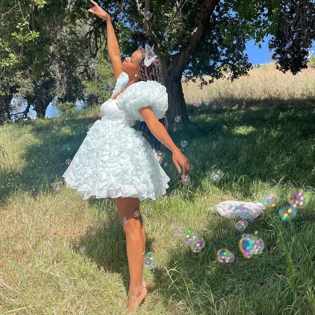 

White Short Handmade Tulle Robe Short Sleeve Ruffles Knee Length Ball Gown Mini Wome Dress Prom Dresses 2023 Custom Made