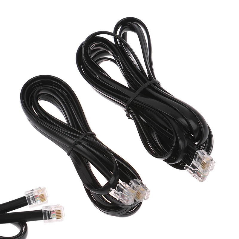 Кабель для передачи данных RJ11, RJ12, 6P6C, штекер-штекер, модульный кабель для передачи данных, прямая проводка, контактный телефонный удлинитель, голосовой удлинитель