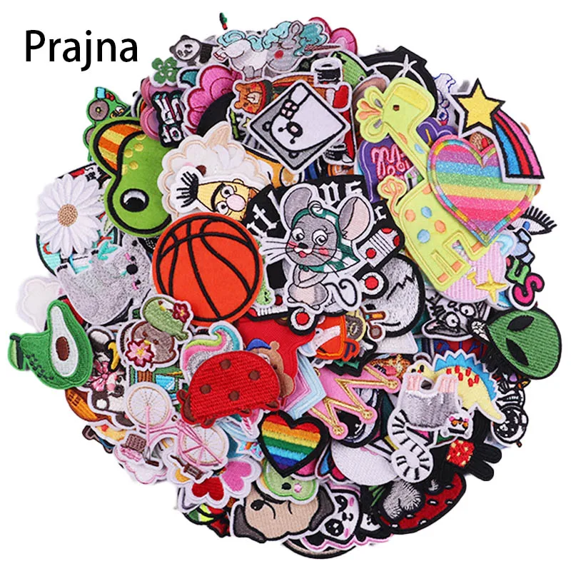 

Prajna 10/20/30Pcs Mixed Random Patches Badges For Clothing Iron Embroidered Patch Applique Iron Sew On Patch Sewing Accessories