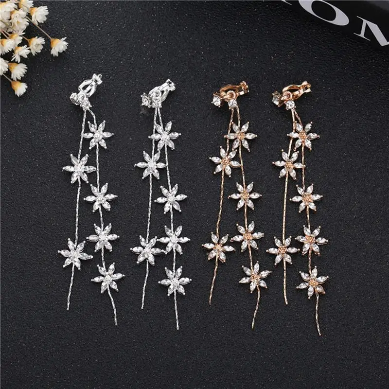 

Earring Cuffs For Womens Clip Women Dangle S Ear Wedding Womens Flower Earings Girls Aesthetic Clips Stud Bride