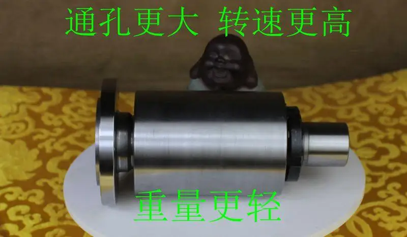 80/100/ small lathe spindle, high-strength screw connection, woodworking lathe, headstock assembly, with flange