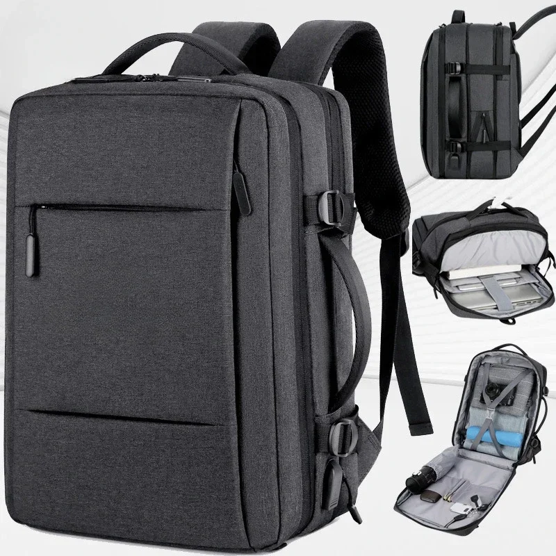 

Вместительный водонепроницаемый рюкзак MenNew, двухслойный рюкзак для открытия и закрытия, можно расширять, для путешествий, бизнеса, сумка для ноутбука