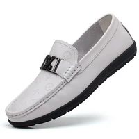 mens shoes 2022 spring summer leather business casual shoes men lazy driving white soft soles shoes male