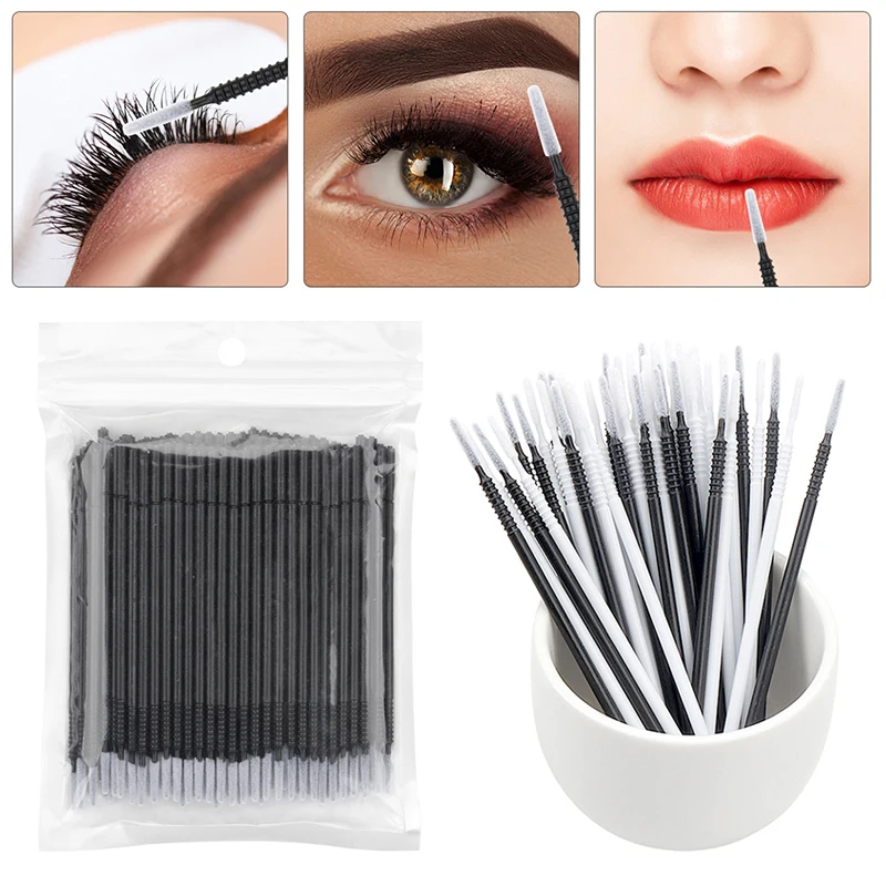 

100PCS Disposable Cotton Swab Eyelash Extension Tools Mascara Applicator Brush Lashes Extension Makeup Applicator Removal Tool