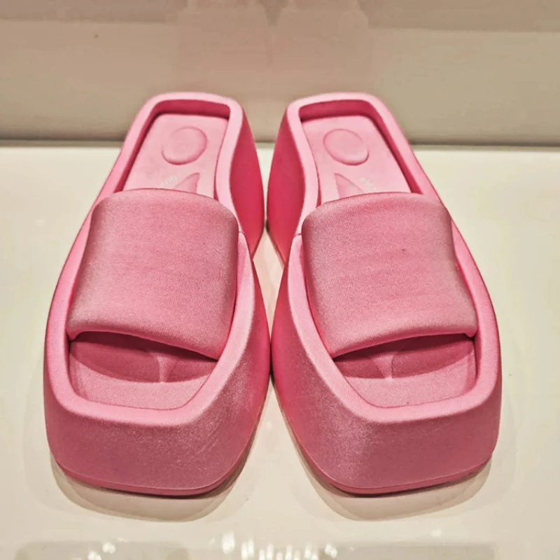 

2022 New Brand Ladies Slipper Heightened Thick-soled Slippers Women's Fashion Casual High-heeled Shoes Pink Designer Sandals