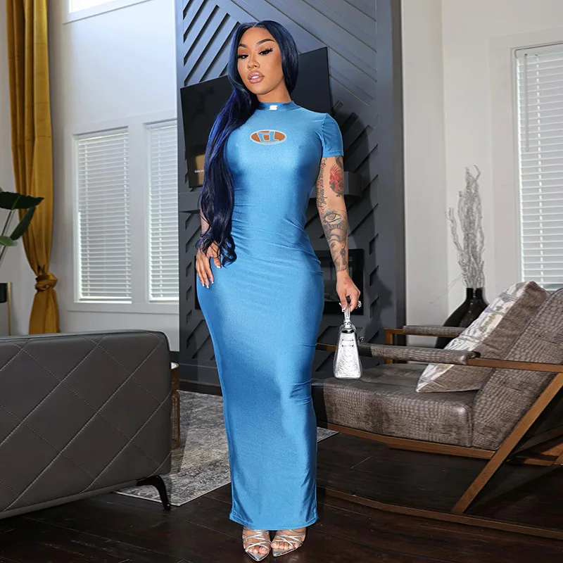 

Sexy Y2K Pink Long Dress Club Party Bodycon Fashion Dresses Women 2023 Summer Clothes Elegant Streetwear Maxi Casual Dresses